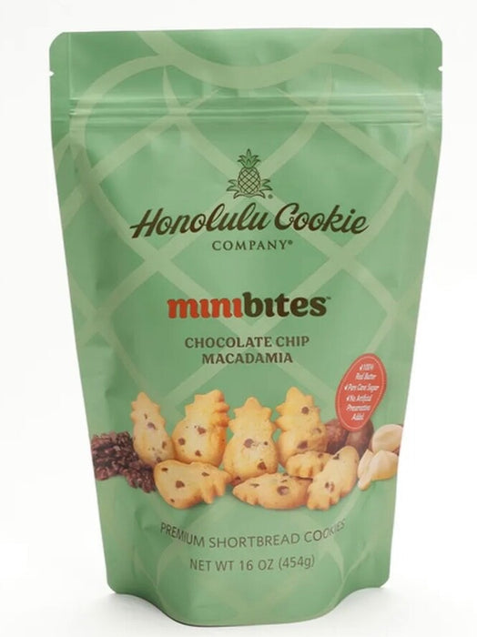 Honolulu Cookie Company Chocolate Chip Macadamia Mini Bites Shortbread Cookies