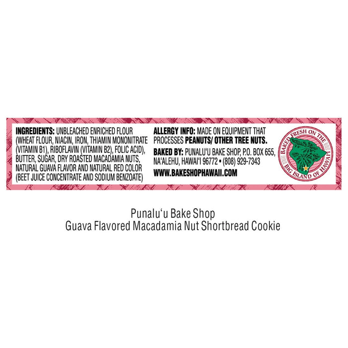 Punalu'u Bakery Gourmet Guava Macadamia Nut Shortbread Cookies