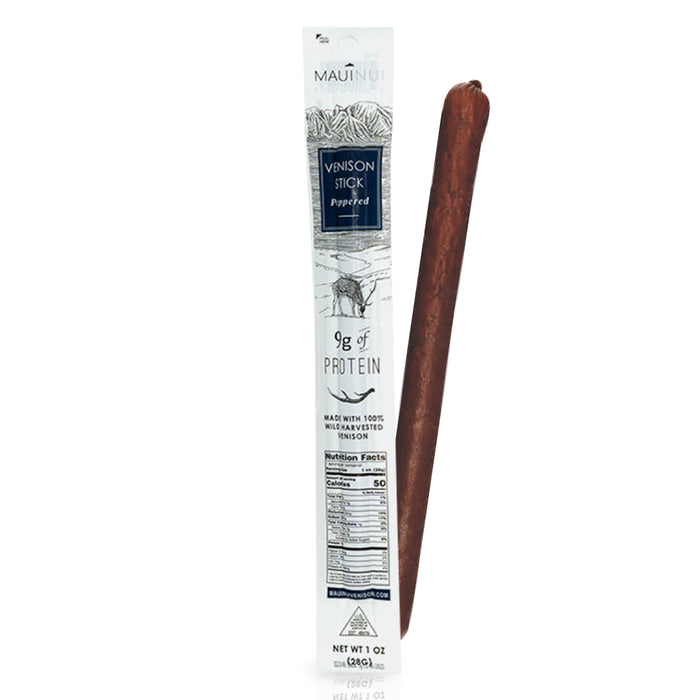 Maui Nui Venison Sugar Free Pepper Sticks - 3 pack