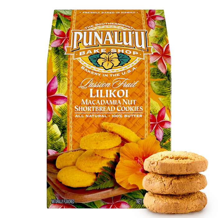 Punalu'u Bakery Gourmet Lilikoi Macadamia Nut Shortbread Cookies