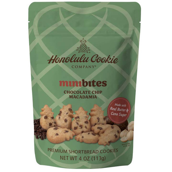 Honolulu Cookie Company Chocolate Chip Macadamia Mini Bites Shortbread Cookies