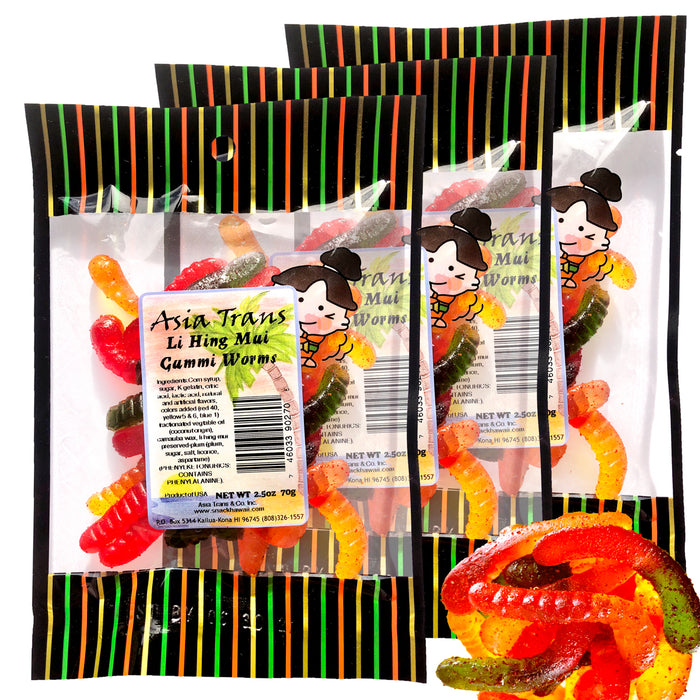 Li Hing Mui Gummi Worms: Hawaii Snack