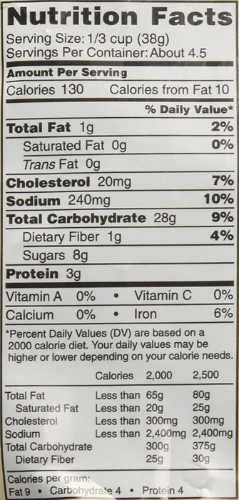 Hawaiian Sun Pineapple Coconut Pancake Mix nutrition facts