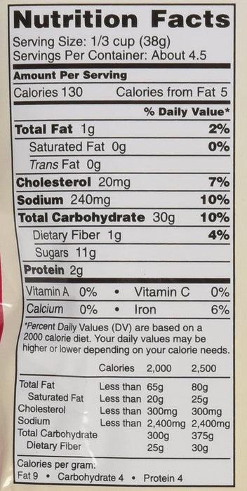 Hawaiian Sun Strawberry Guava Pancake Mix nutrition facts