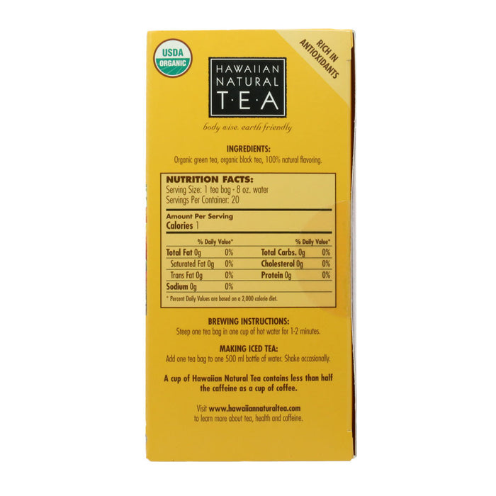 Hawaiian Natural Organic Mango Peach Tea nutrition facts