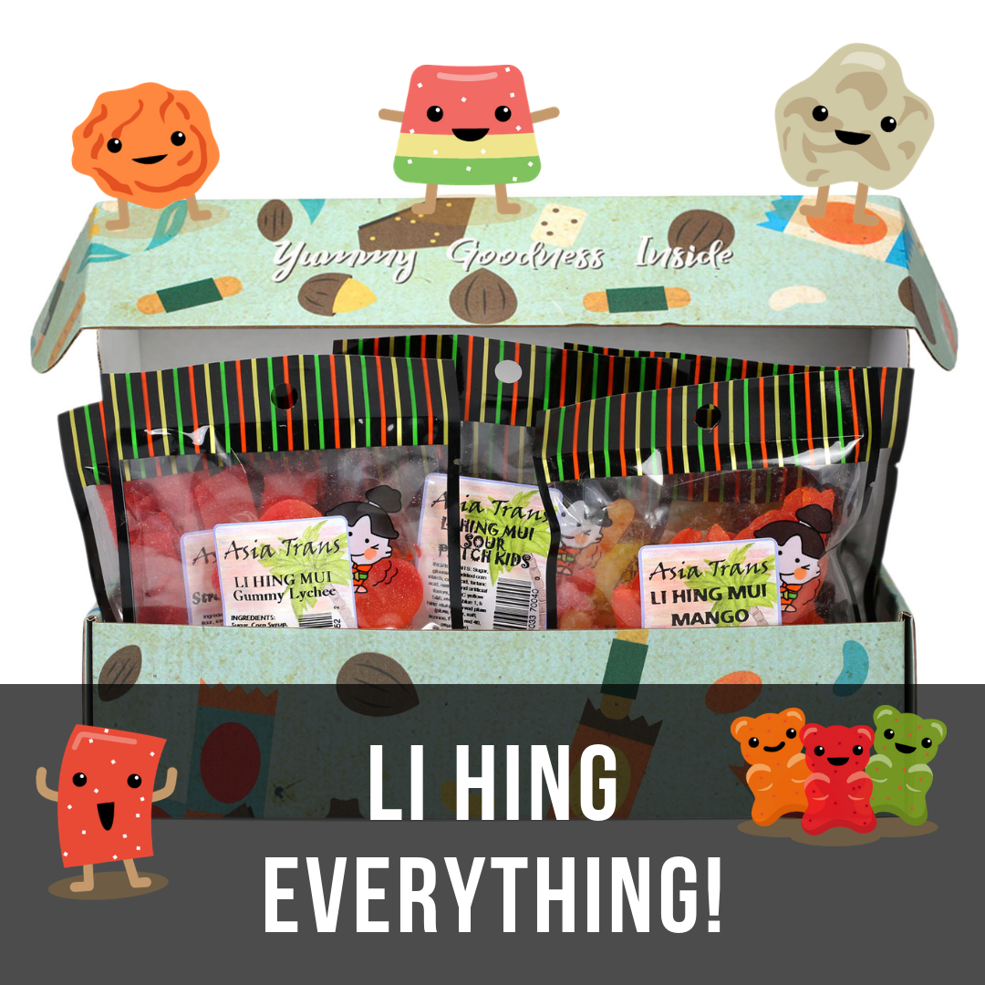 Li hing everything snack box open with snack emojis