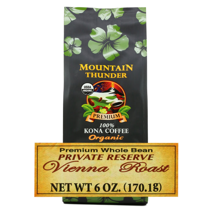 Mountain Thunder Organic Vienna Roast 100% Kona Coffee - 6 oz