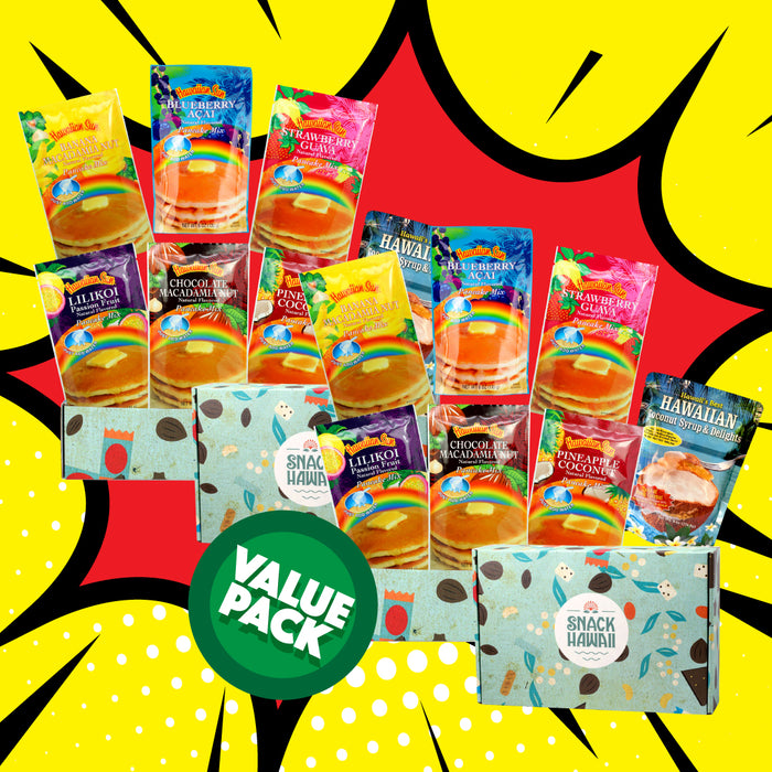 Hawaiian Sun Pancake Mix and Coconut Syrup Assorted Box - 2 Pack
