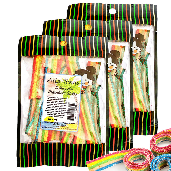 Li Hing Mui Rainbow Strips: Rainbow Belts Candy