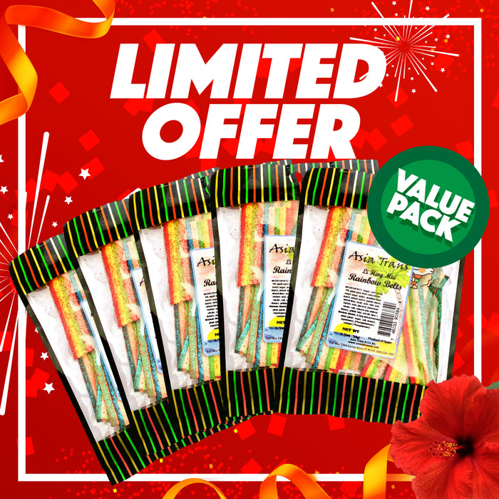 Limited Special - Li Hing Mui Rainbow Belts 5 Pack