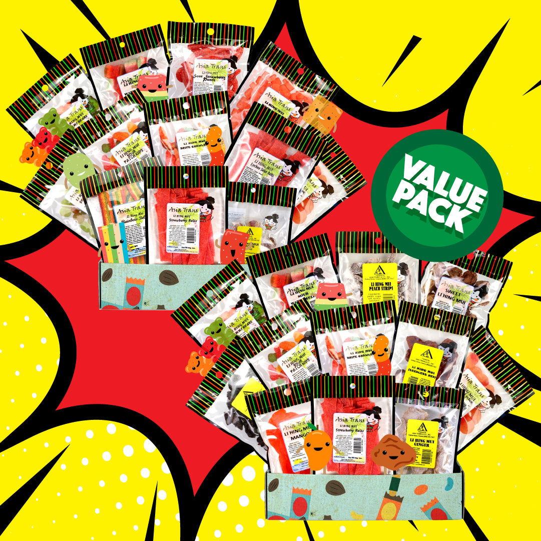 Yummy Gummy Li Hing Mui Candy and Crack Seed Combo Gift Boxes - 2 Pack