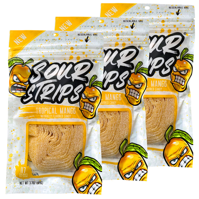 Tropical Mango Sour Strips - 3-pack