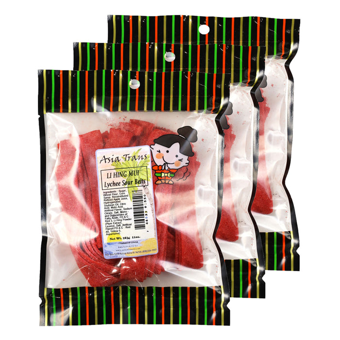 Li Hing Mui Lychee Belts - 10 oz (Pack of 3)