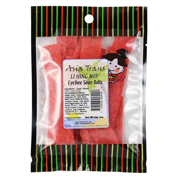 Li Hing Mui Lychee Sour Belts - 2.70 oz