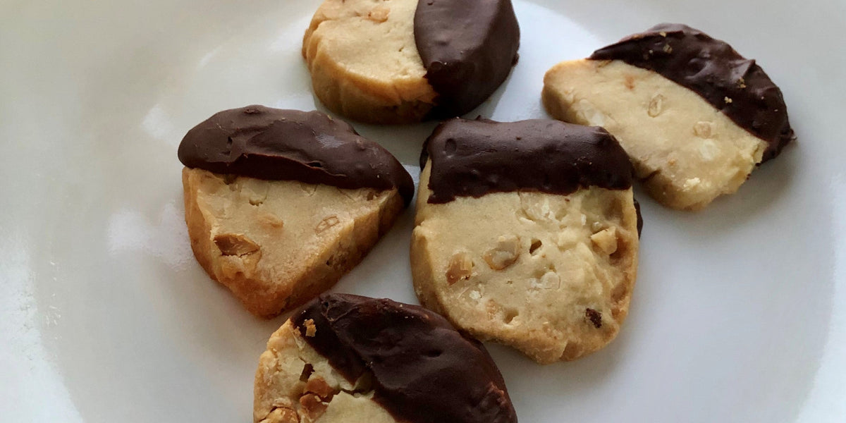 Chocolate Dipped Macadamia Nut Shortbread Cookies — Snack Hawaii