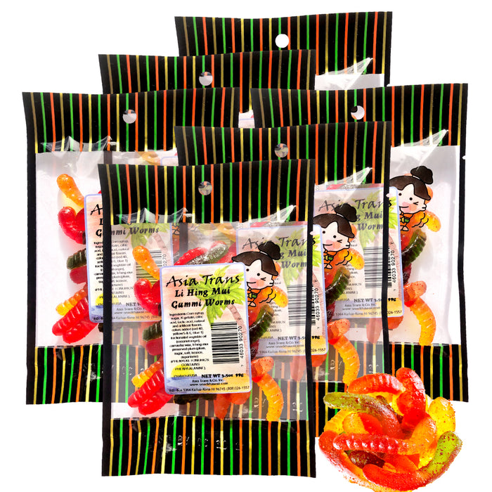 Pack Li Hing Mui Gummi Worms: Hawaiian Treat