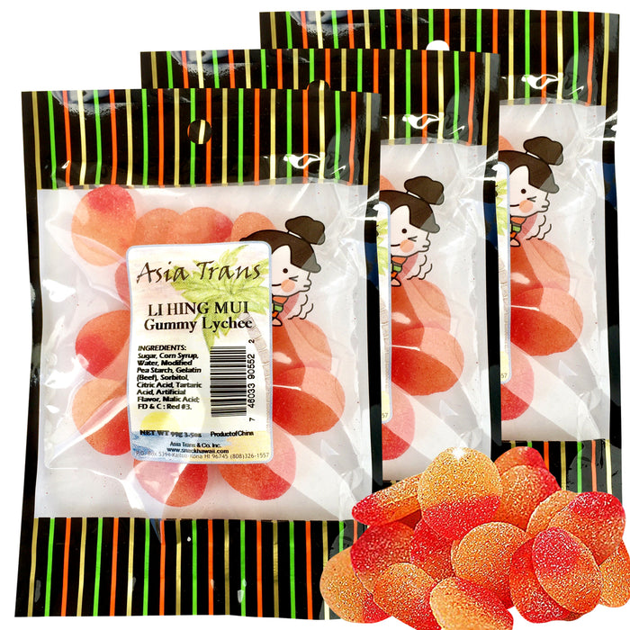 Li Hing Mui Gummy Lychee - 3 Pack (3/2.5 oz)