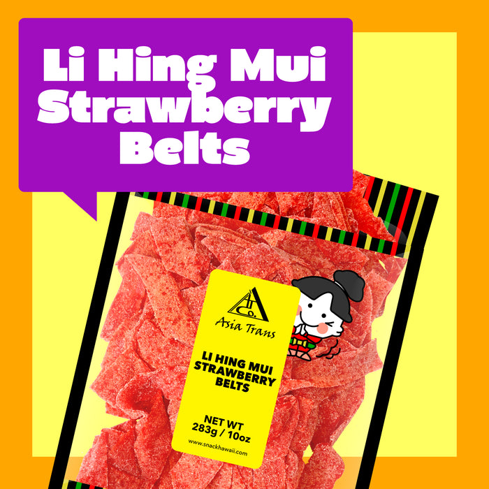 Li Hing Mui Strawberry Belts: Hawaii Candy