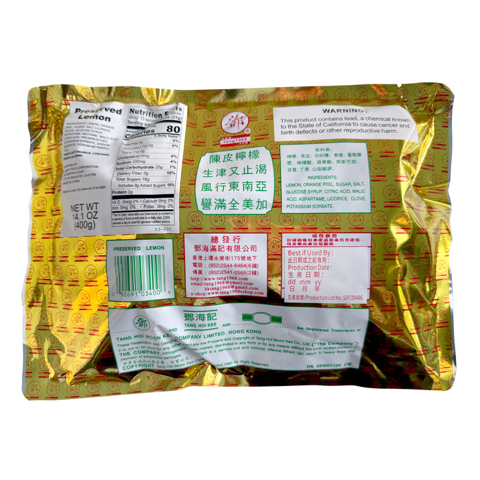 Yellow package with multiple labels and text on a white background