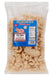 Packaged snack style chicharon with blue label on a white background