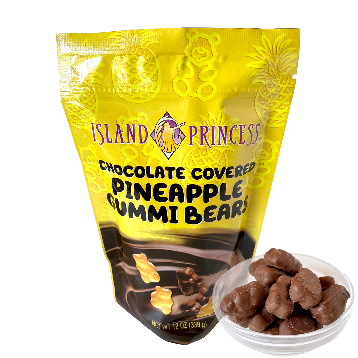 Island Princess Chocolate Covered Pineapple Gummi Bear — Snack Hawaii