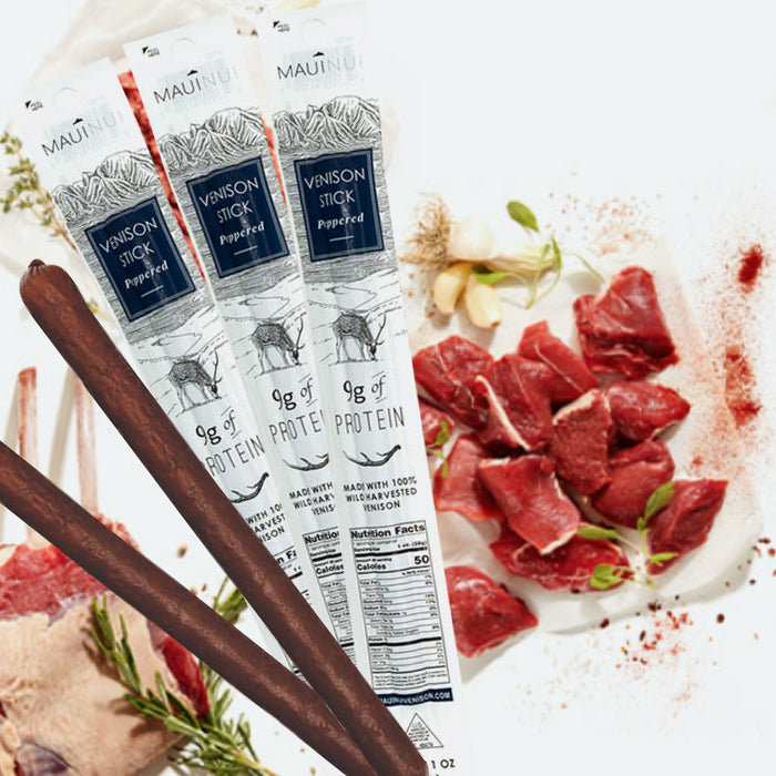 Maui Nui Venison Sugar Free Pepper Sticks - 3 pack