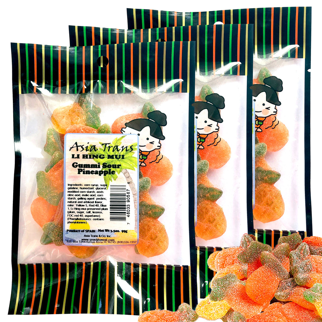 Li Hing Mui Gummi Sour Pineapple | Hawaiian Snacks