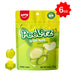 Green apple gummy candy package with 'Amos' branding on a white background