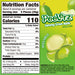 Nutrition label for Green Apple candy with 'PeelErz' branding