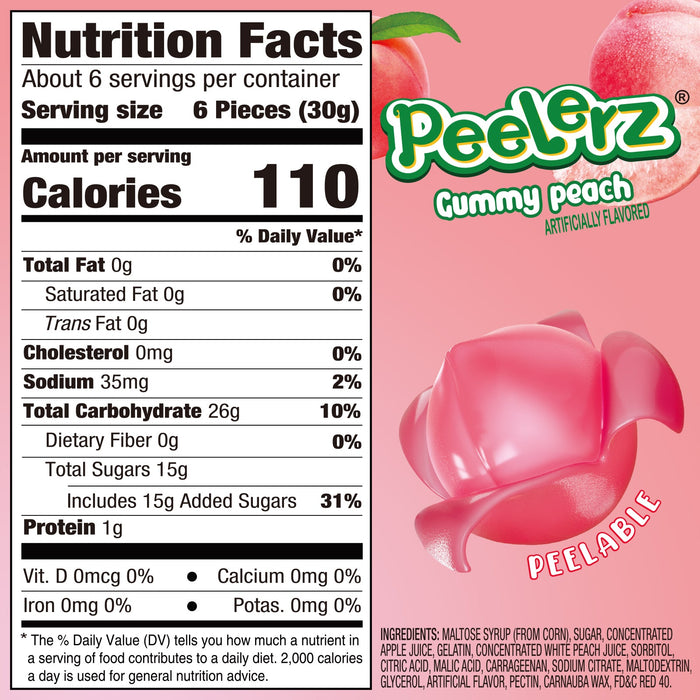 Amos Peelerz Peach Peelable Gummy