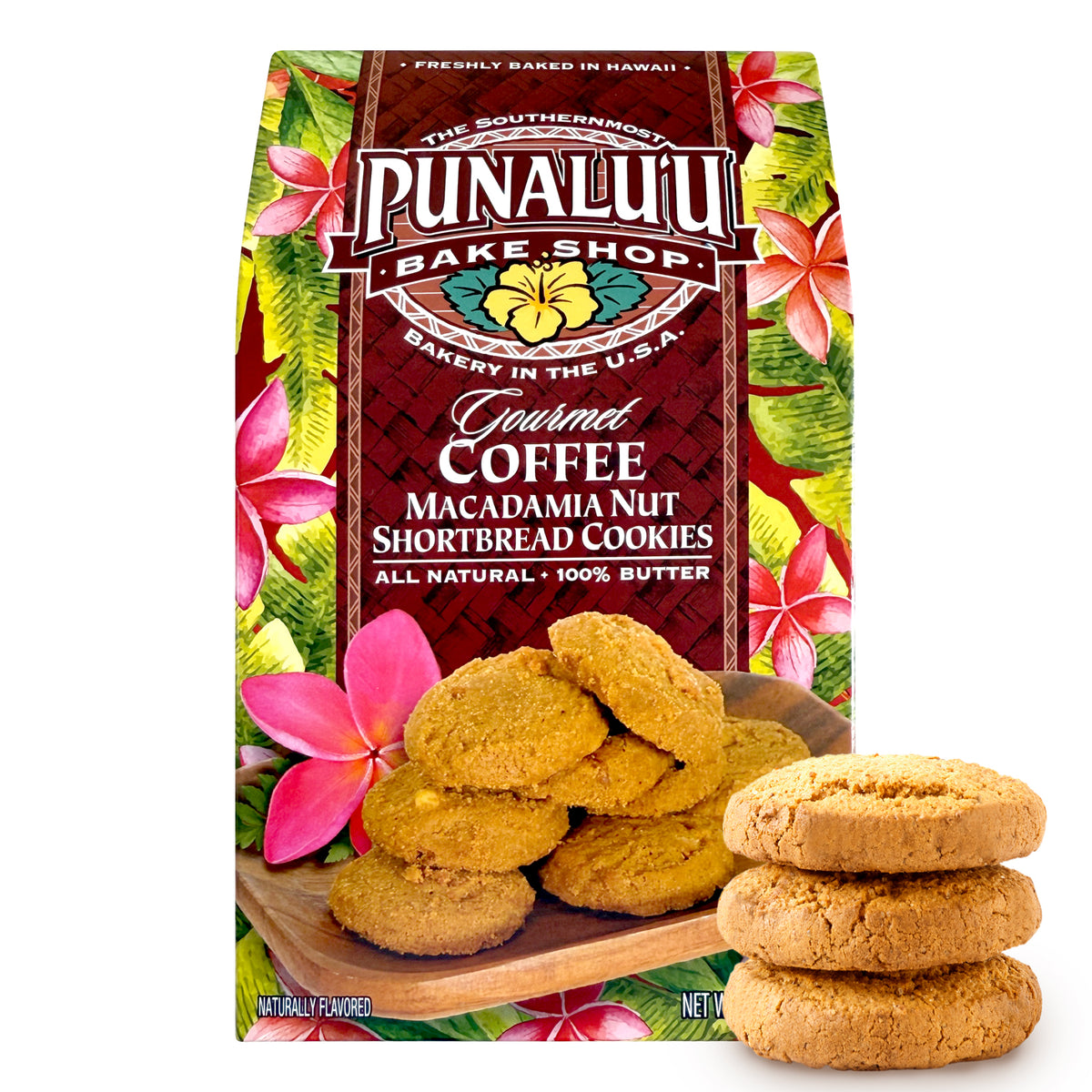 Punalu'u Bake Shop Coffee Macadamia Nut Shortbread Cookies