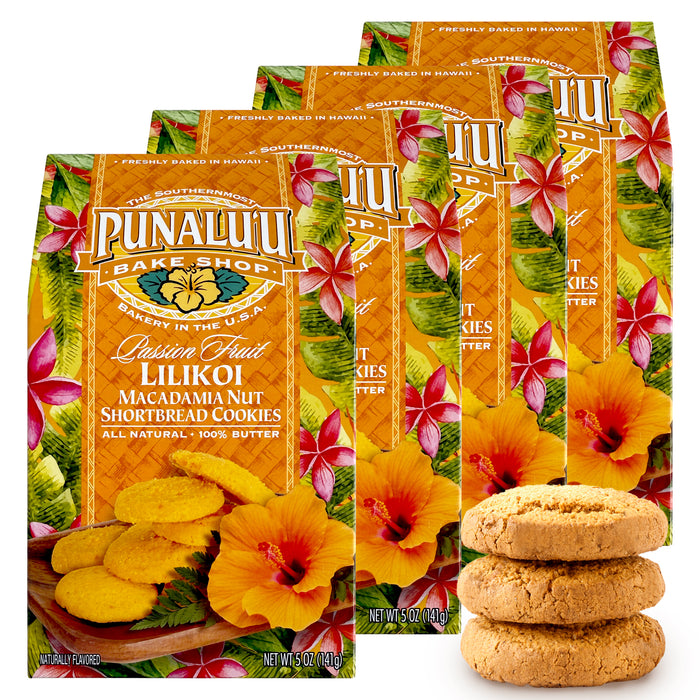 Punalu'u Bakery Gourmet Lilikoi Macadamia Nut Shortbread Cookies