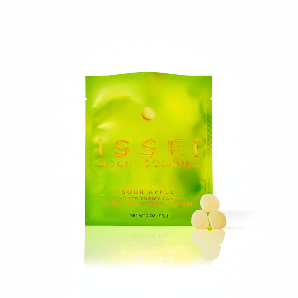 ISSEI Sour Apple Mochi Gummies – Soft & Chewy Plant-Based Candy (4 oz)