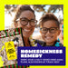 Woman and child smiling outdoors with a product advertisement overlay.