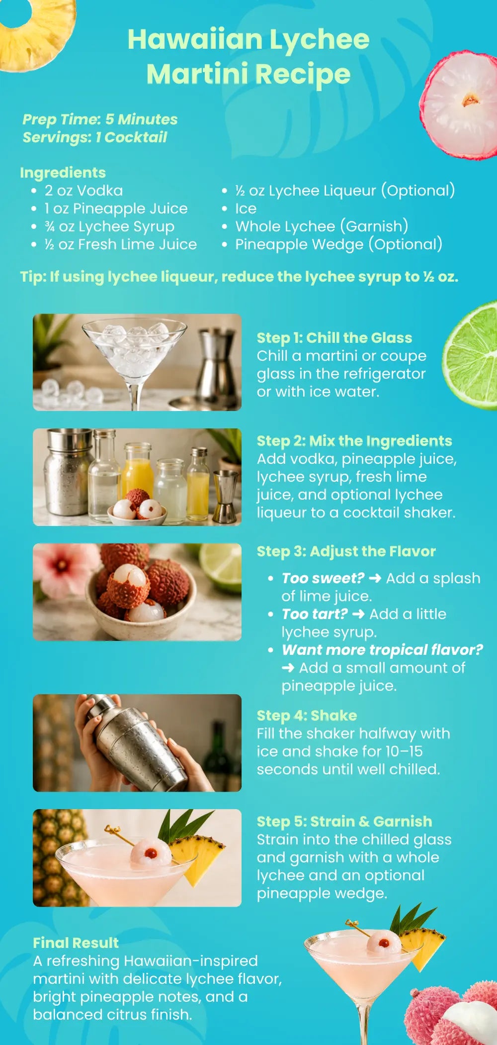 Hawaiian Lychee Martini Recipe