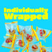 Individually wrapped li hing mui drop candies on a blue background and text 'Individually Wrapped'.