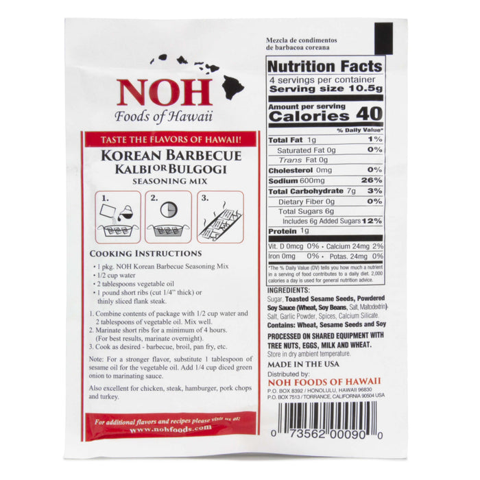 NOH Korean Barbeque Kalbi or Bulgogi Seasoning Mix