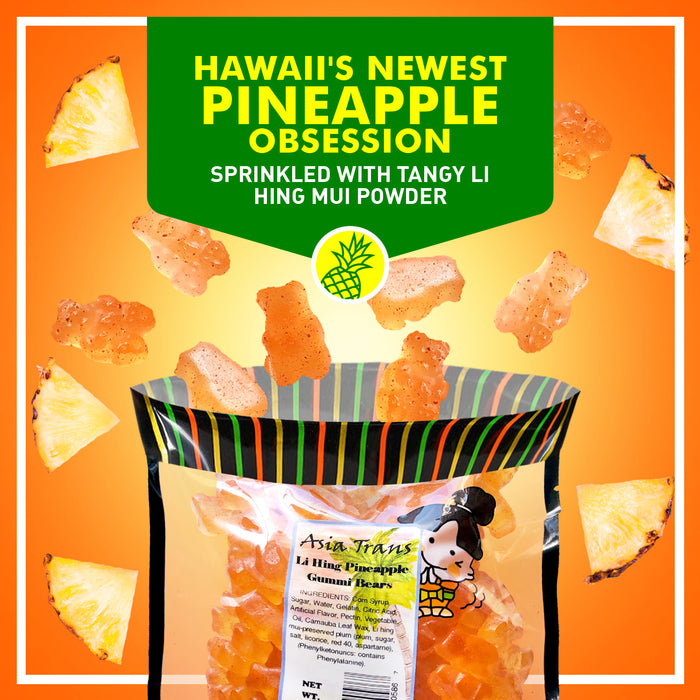 Li Hing Mui Pineapple Gummy Bears: Gummy Candy
