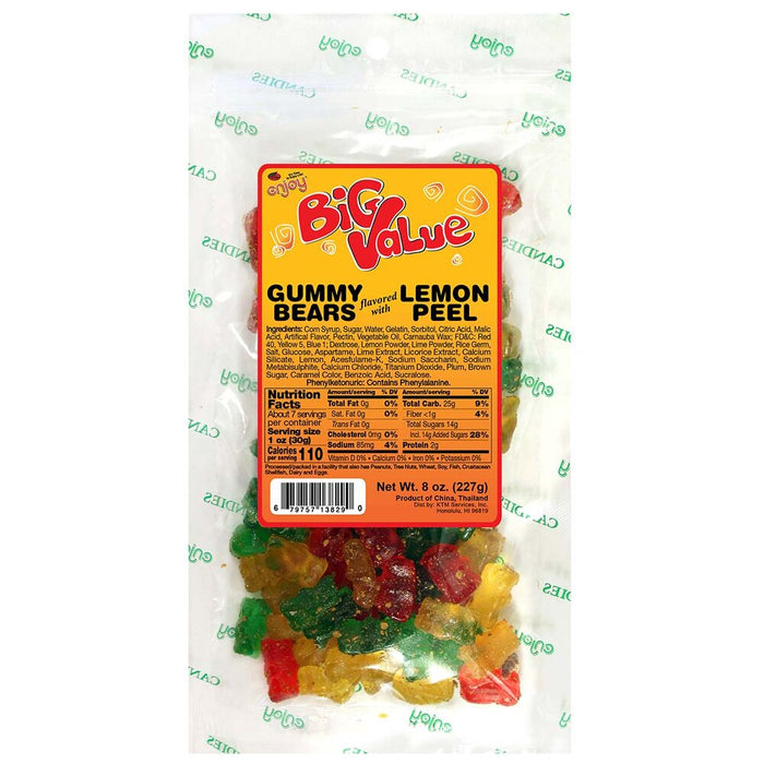 Enjoy Gummy Bears flavored with Lemon Peel