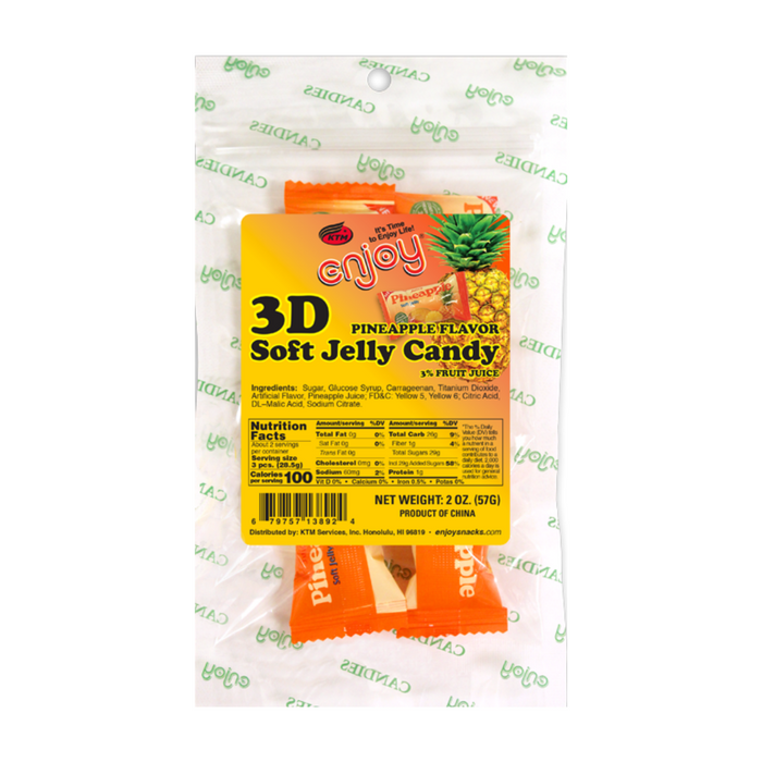 Enjoy 3D Pineapple Soft Jelly Candy - 2 pk