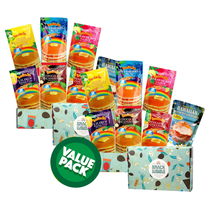 Hawaiian Sun Pancake Mix and Coconut Syrup Assorted Box - 2 Pack