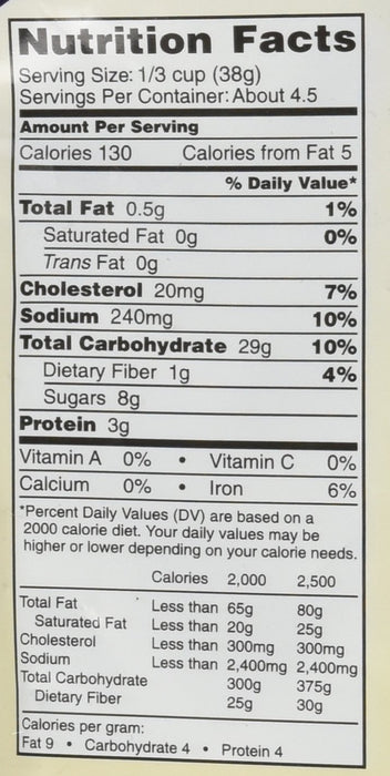 Hawaiian Sun Lilikoi Passionfruit Pancake Mix nutrition facts