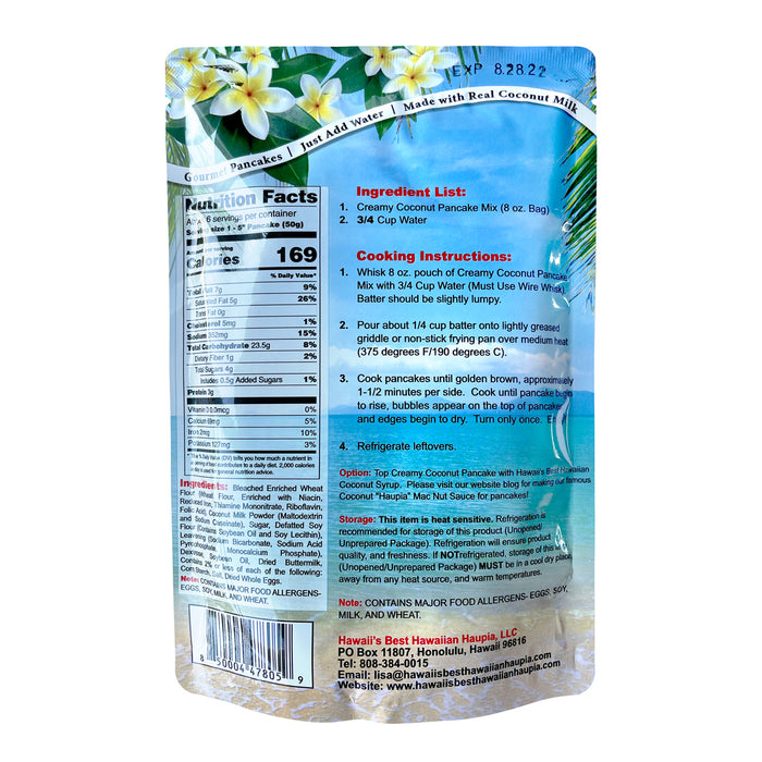 Hawaii's Best Creamy Coconut Pancake Mix nutrition facts