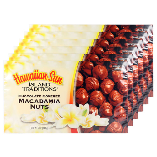 Hawaiian Sun Chocolate Covered Macadamia Nuts 6 Pack