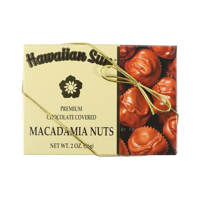 Hawaiian Sun Deluxe Chocolate Covered Whole Macadamia Nuts -  8 oz or 16 oz