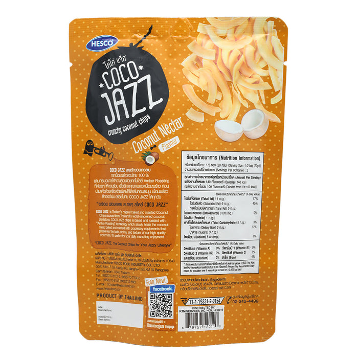 Coco Jazz Coconut Nectar Coconut Chips back of bag