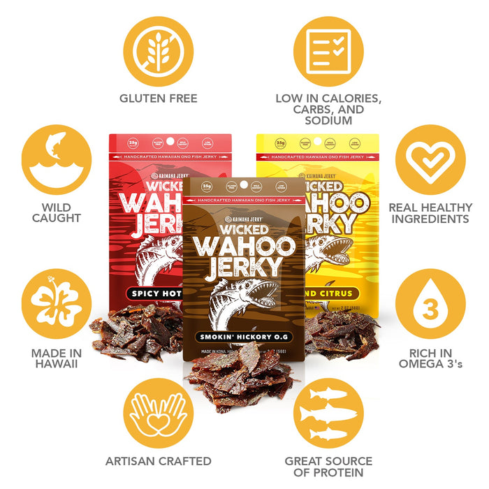 Kaimana Wahoo Jerky - Variety 12 Pack