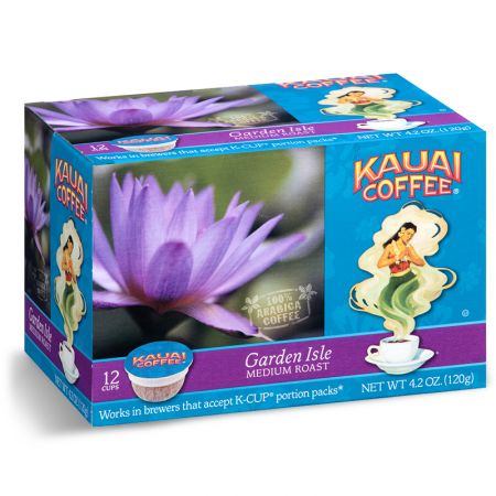 Kauai Coffee Garden Isle Medium Roast K Cup Snack Hawaii