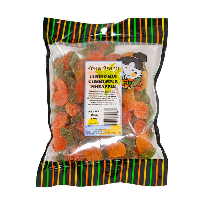 Li Hing Mui Gummi Sour Pineapples - 12 oz (Pack of 3)