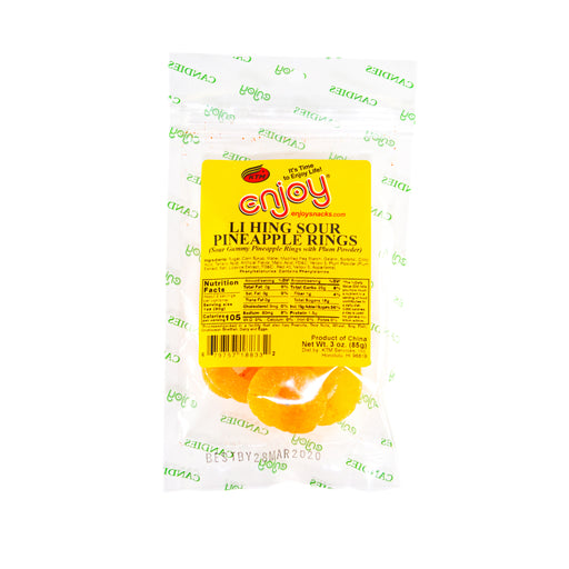 Enjoy Li Hing Sour Pineapple Rings - 3 oz or 12 oz